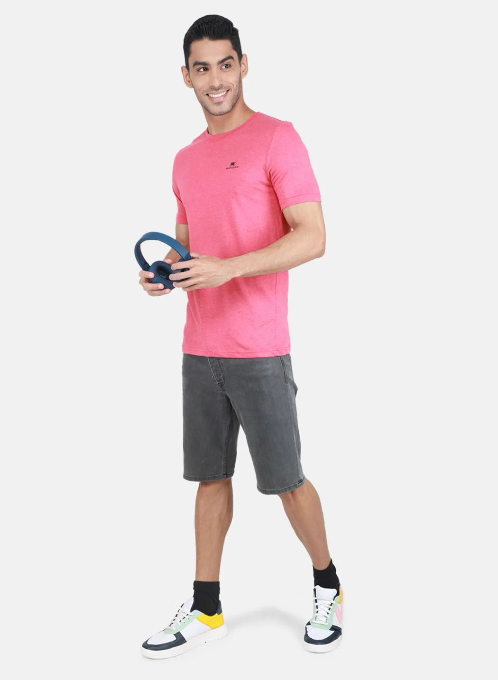 Men Multicolor Solid T-Shirt - Image 5