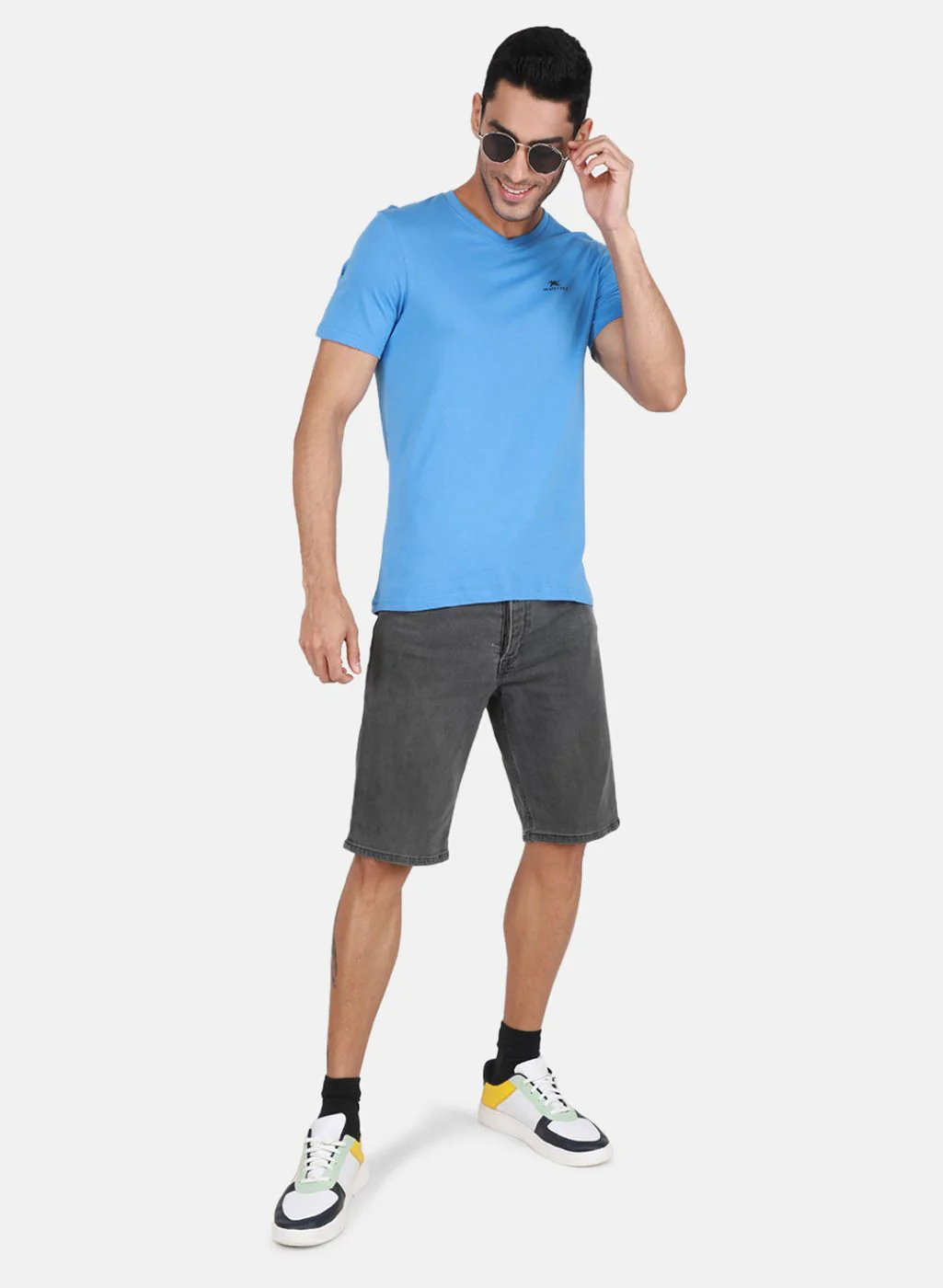 Men Multicolor Solid T-Shirt - Image 5