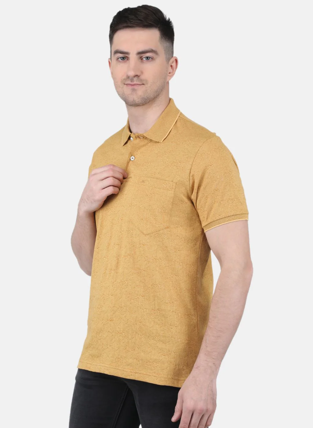 Men Mustard Printed T-Shirt - Image 2