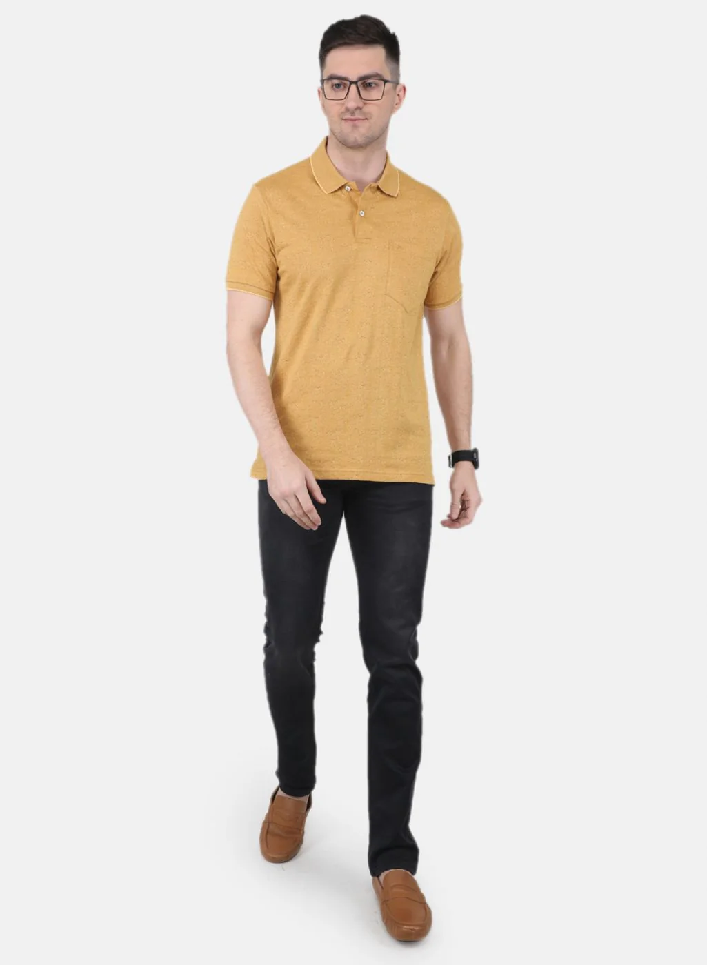 Men Mustard Printed T-Shirt - Image 4