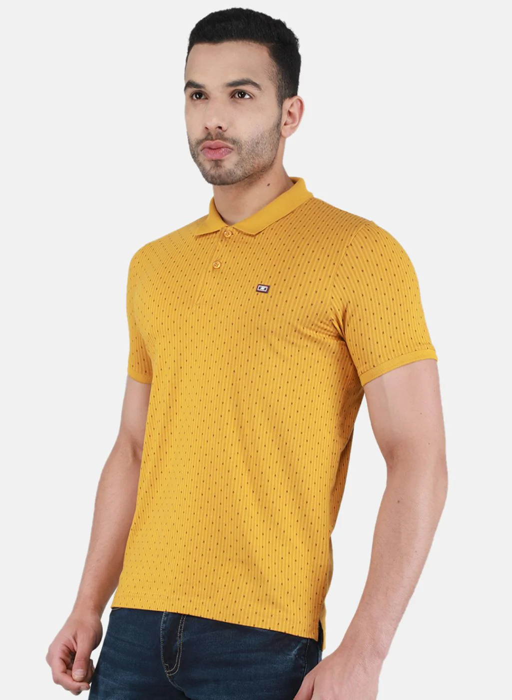 Men Mustard Printed T-Shirt - Image 2