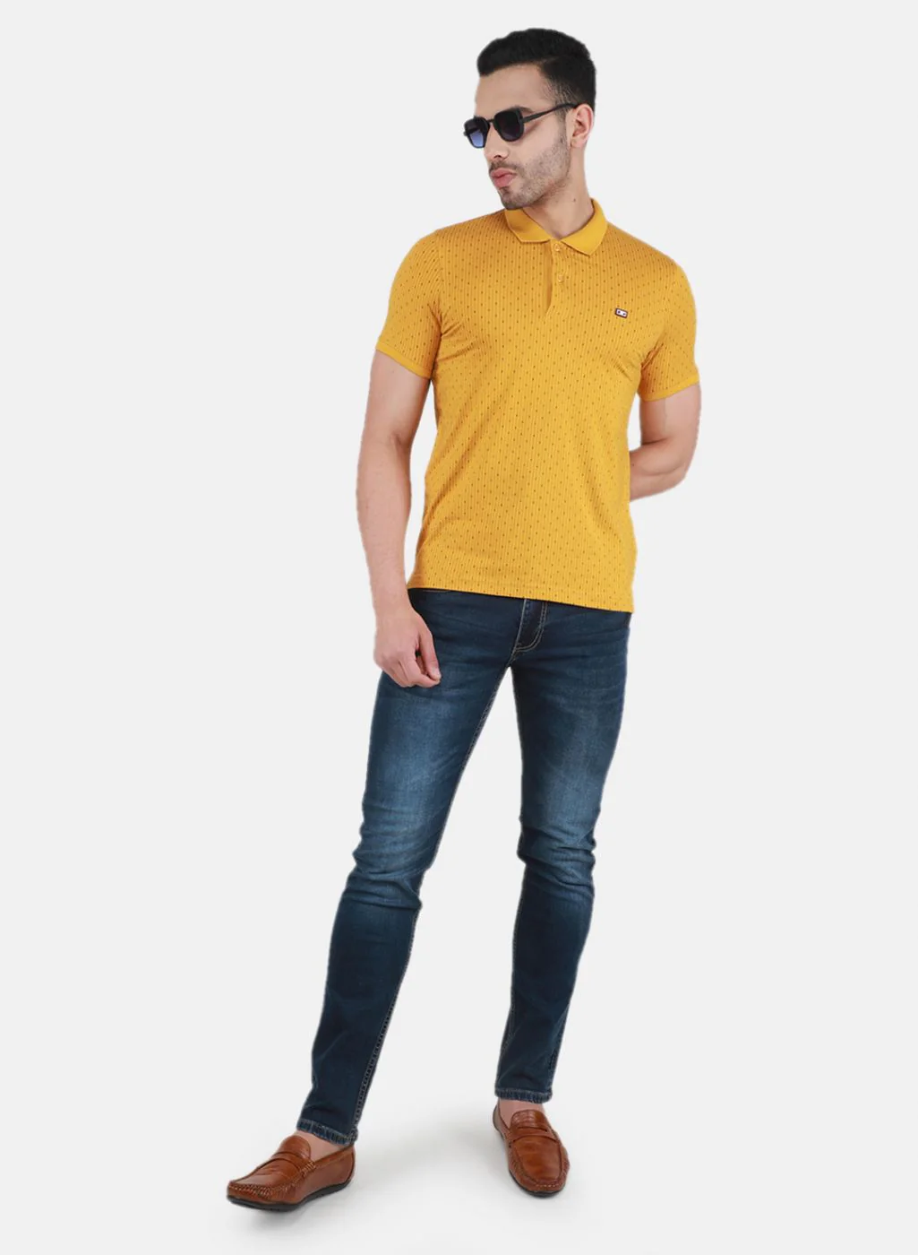 Men Mustard Printed T-Shirt - Image 4