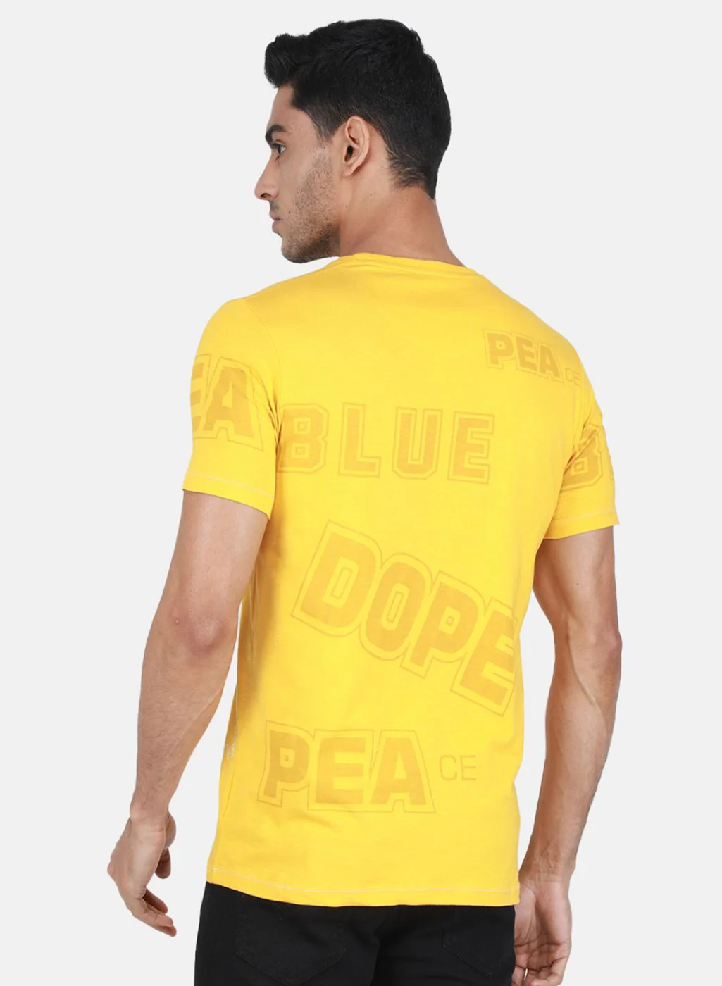 Men Mustard Printed T-Shirt - Image 3