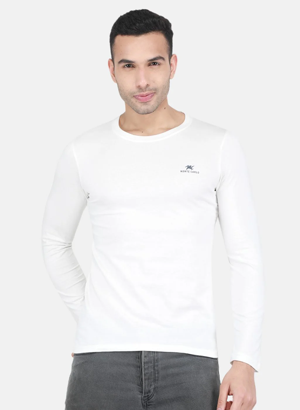 Men NAvy Blue Plain T-Shirt - Image 2