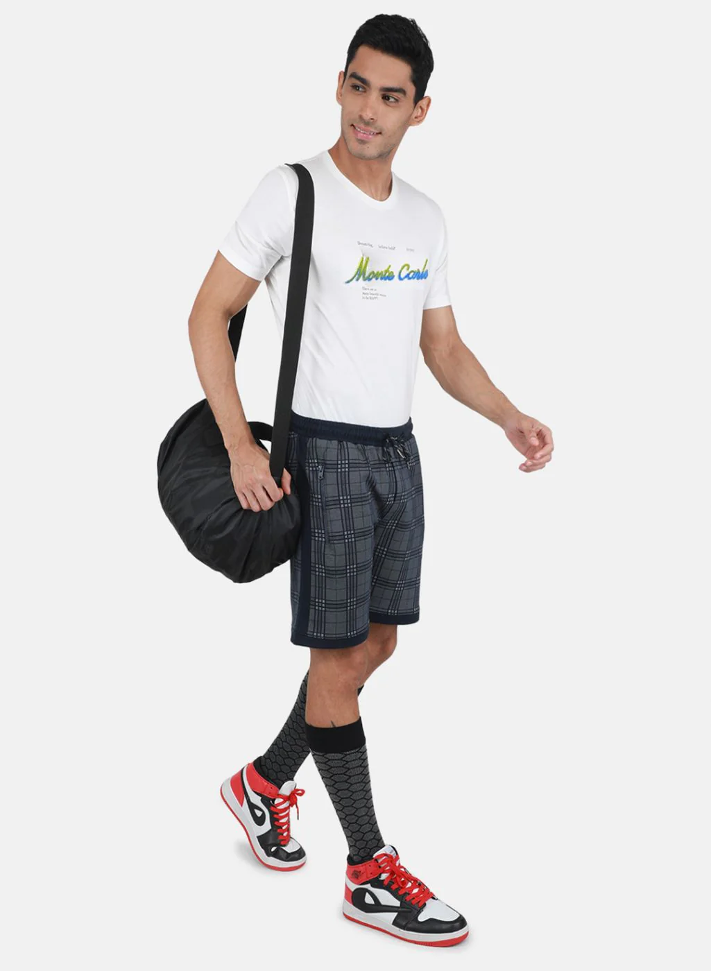 Men NAvy Blue Printed Bermuda - Image 4