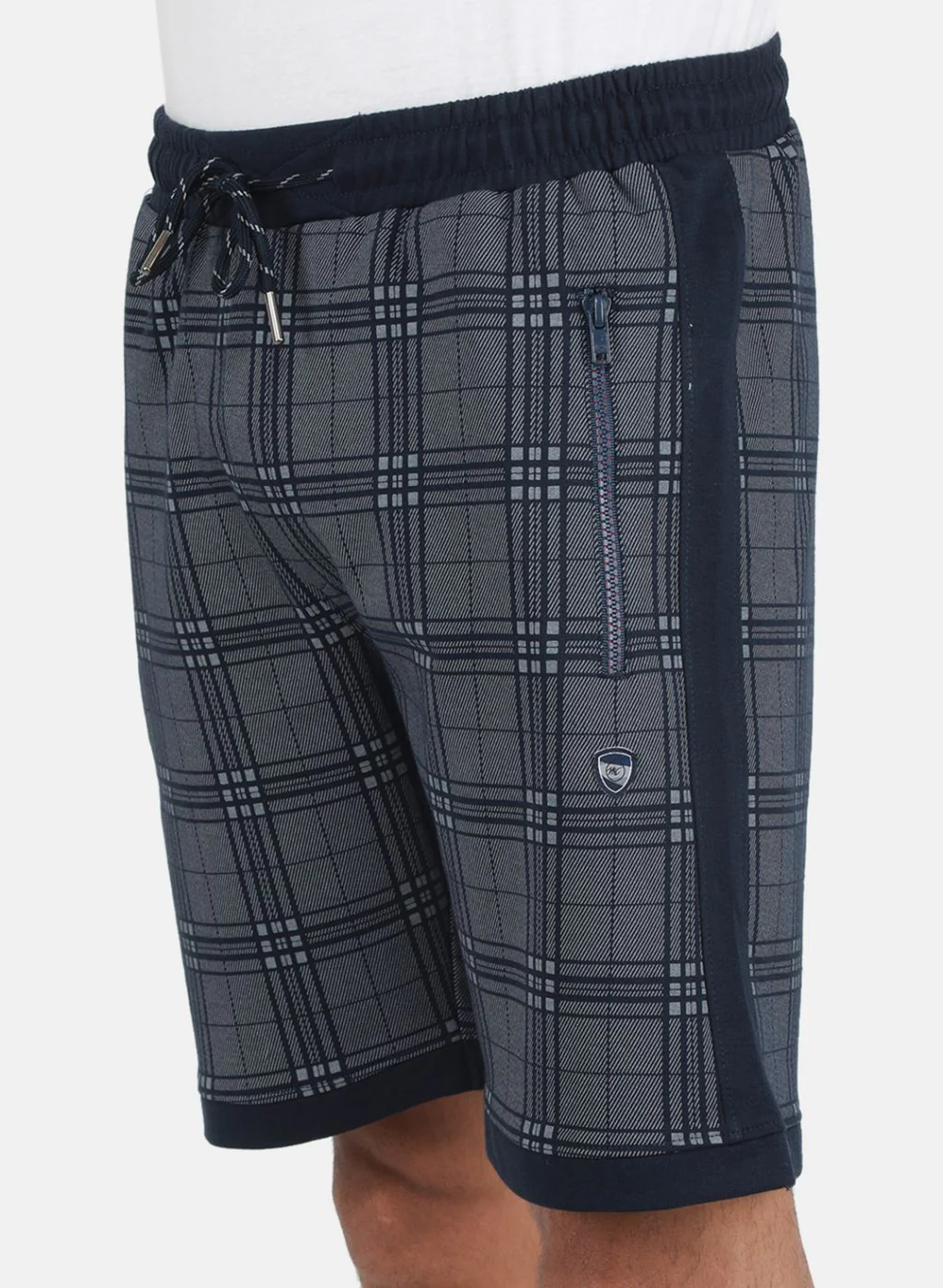 Men NAvy Blue Printed Bermuda - Image 5