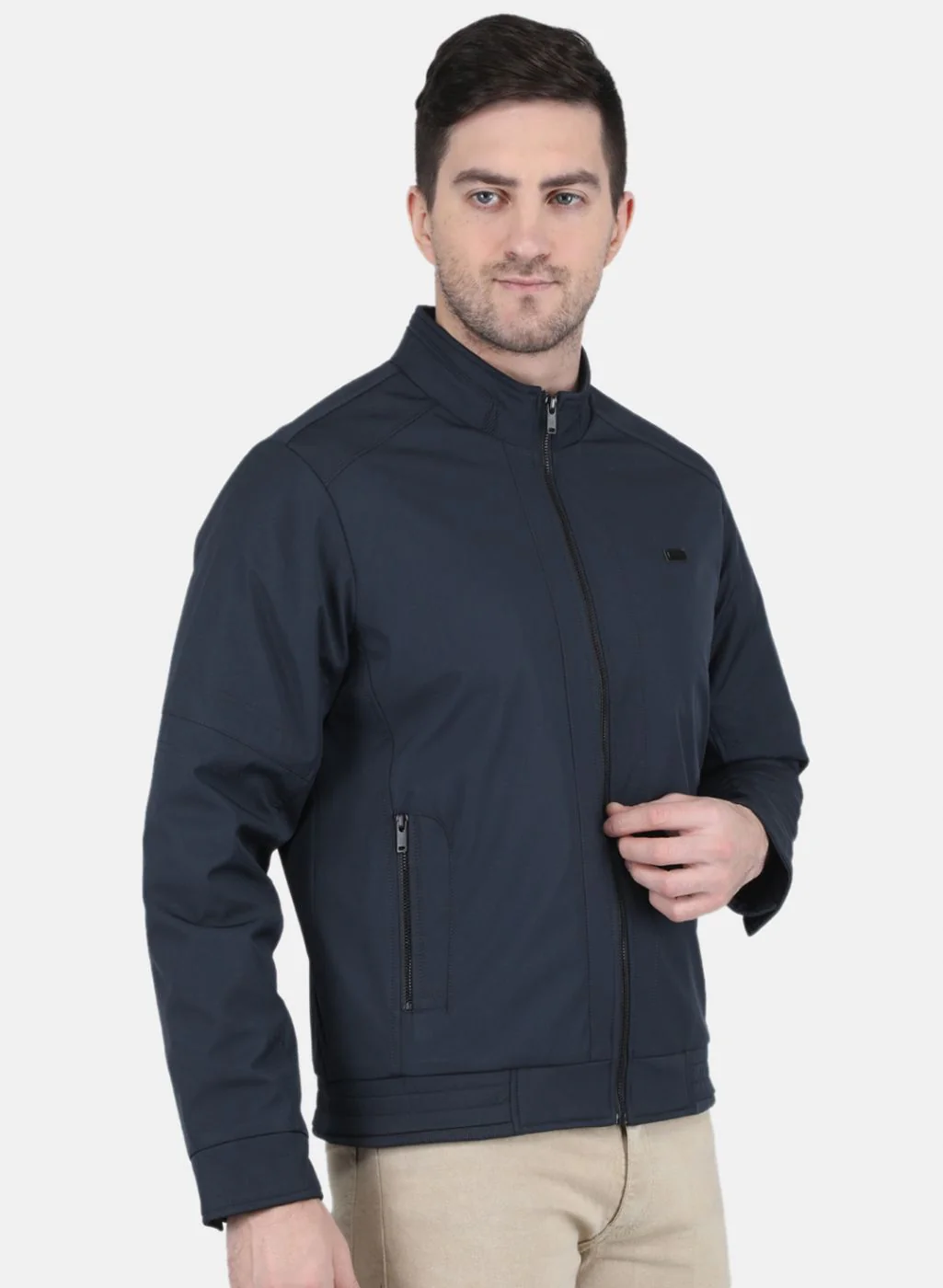 Men NAvy Blue Printed Jacket - Image 6