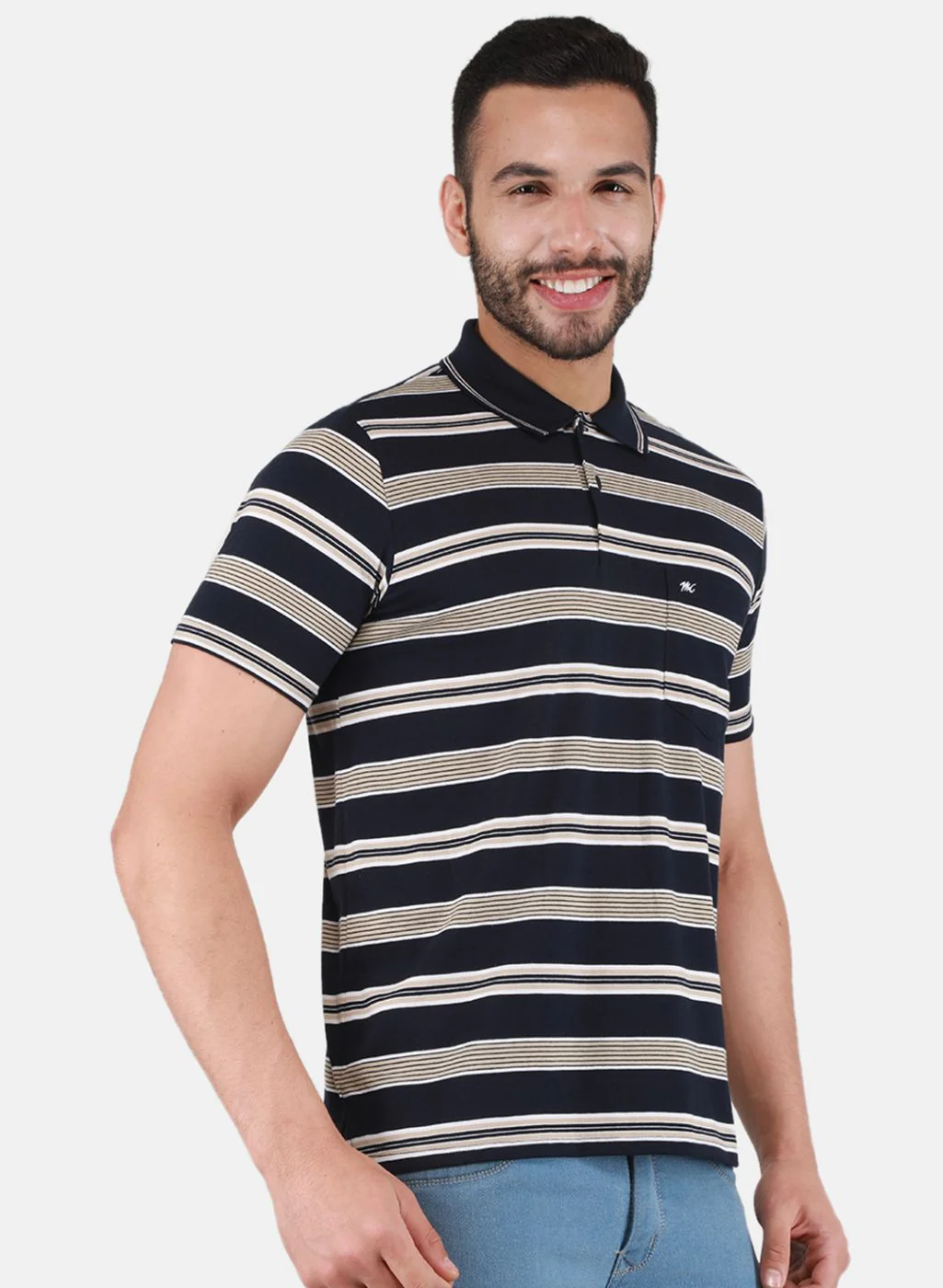 Men NAvy Blue Printed T-Shirt - Image 6