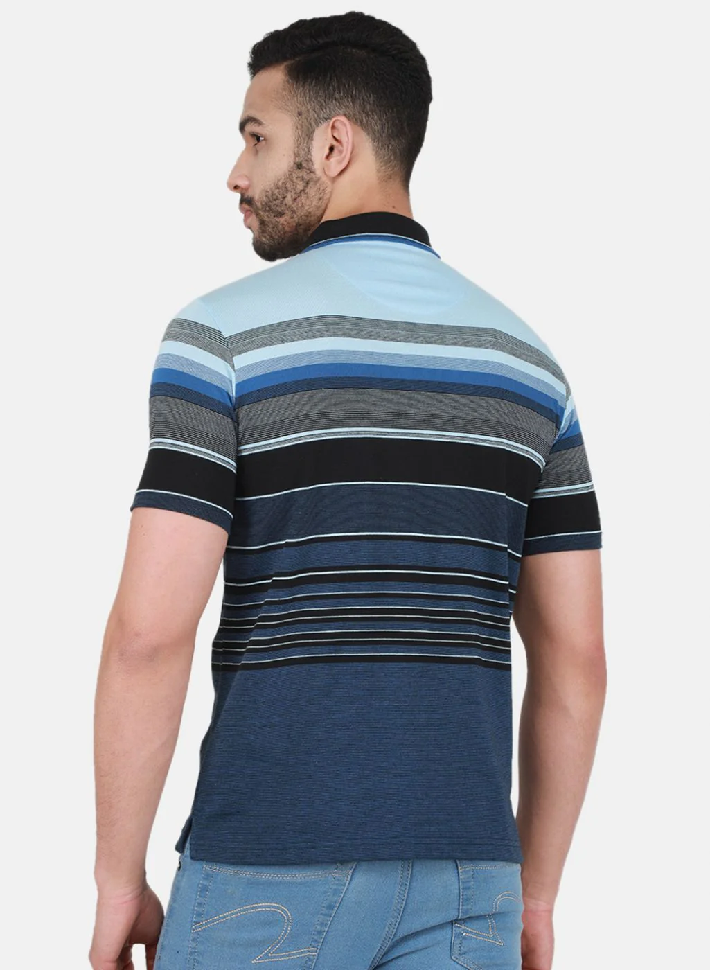 Men NAvy Blue Printed T-Shirt - Image 3
