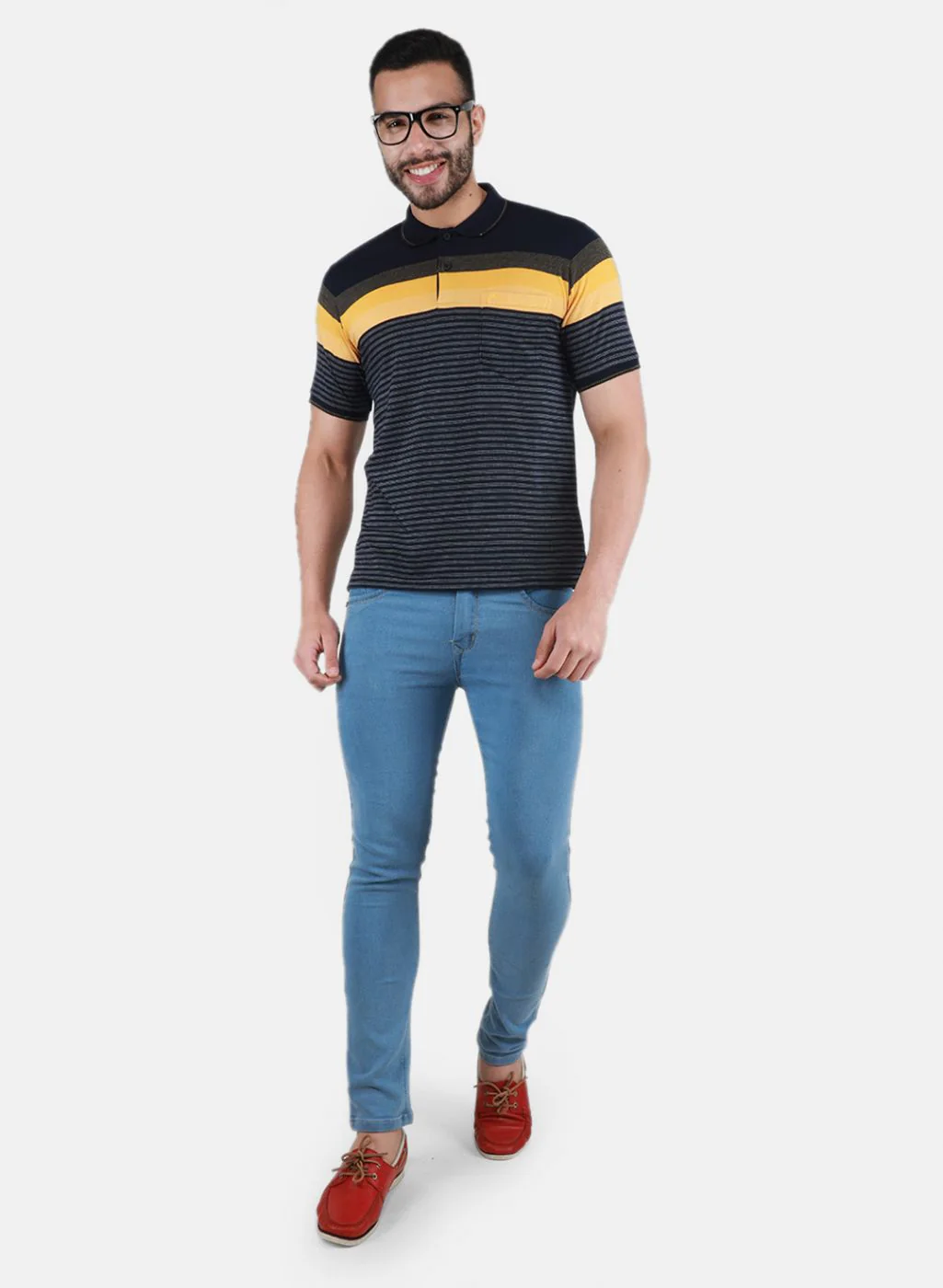 Men NAvy Blue Printed T-Shirt - Image 4