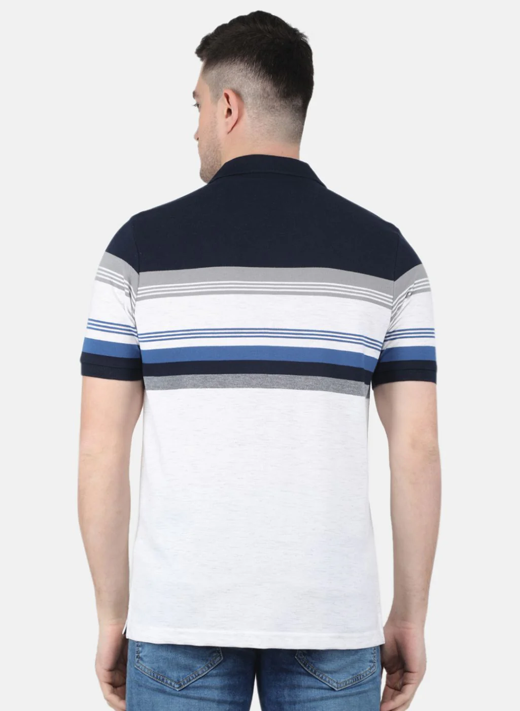 Men NAvy Blue Printed T-Shirt - Image 3
