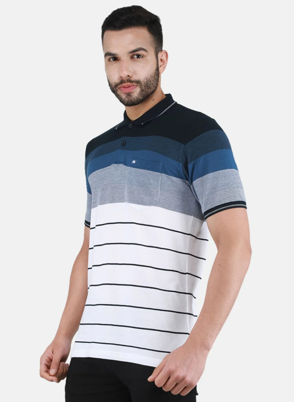 Men NAvy Blue Printed T-Shirt - Image 2