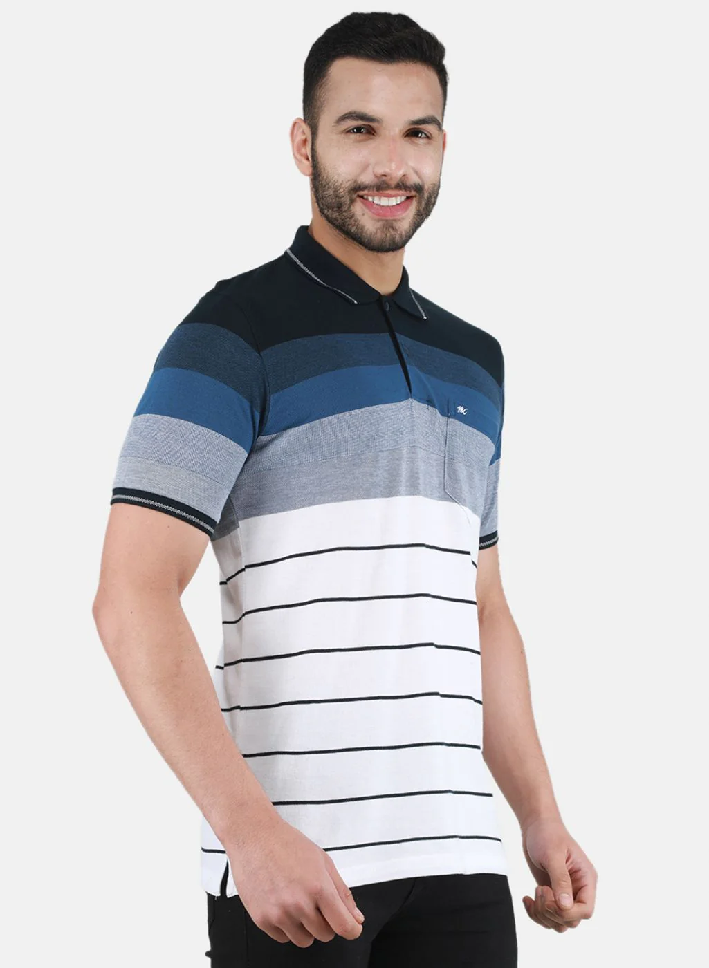 Men NAvy Blue Printed T-Shirt - Image 6