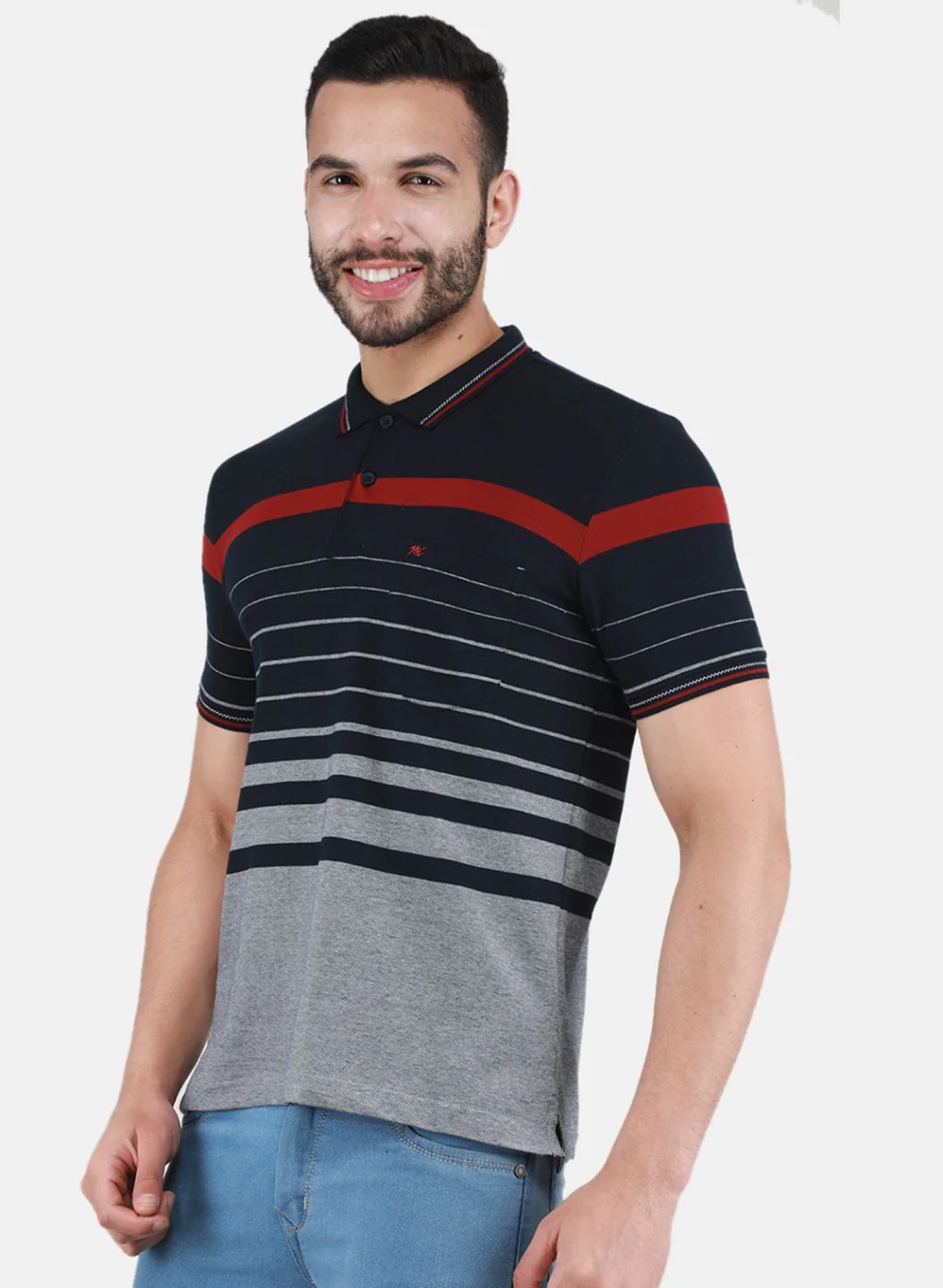 Men NAvy Blue Printed T-Shirt - Image 2