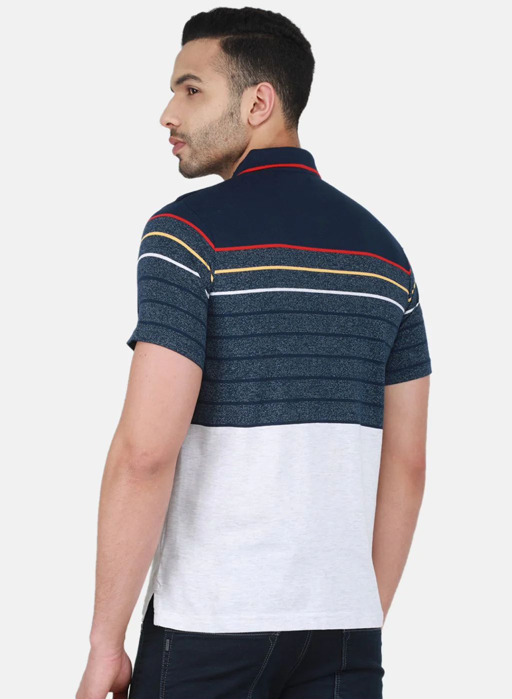 Men NAvy Blue Printed T-Shirt - Image 3