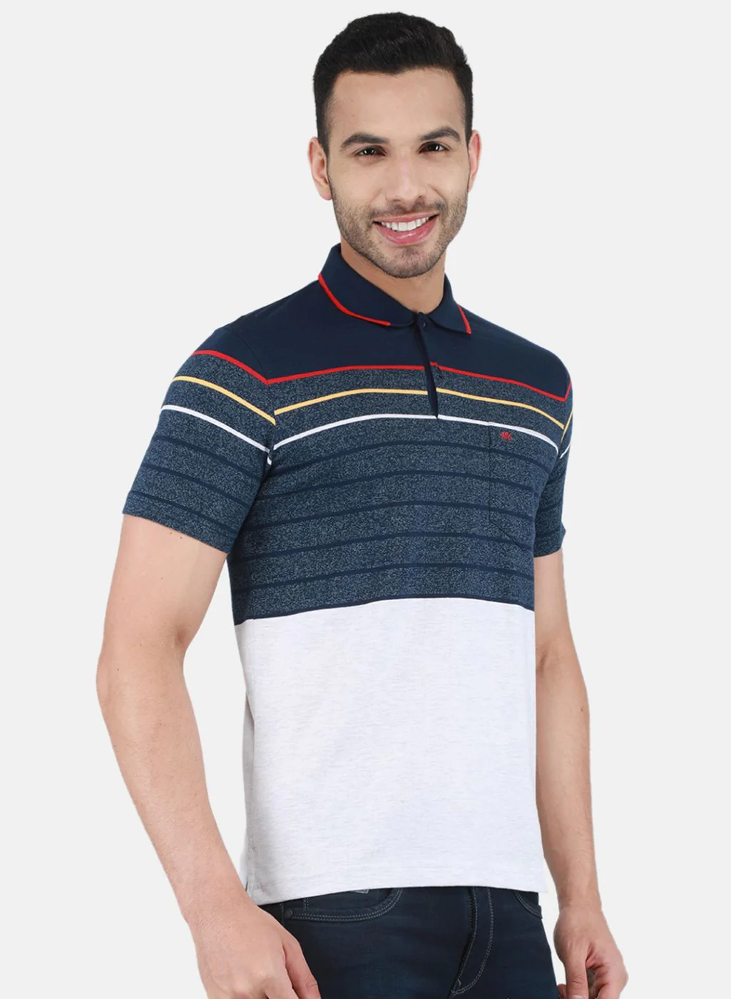 Men NAvy Blue Printed T-Shirt - Image 6