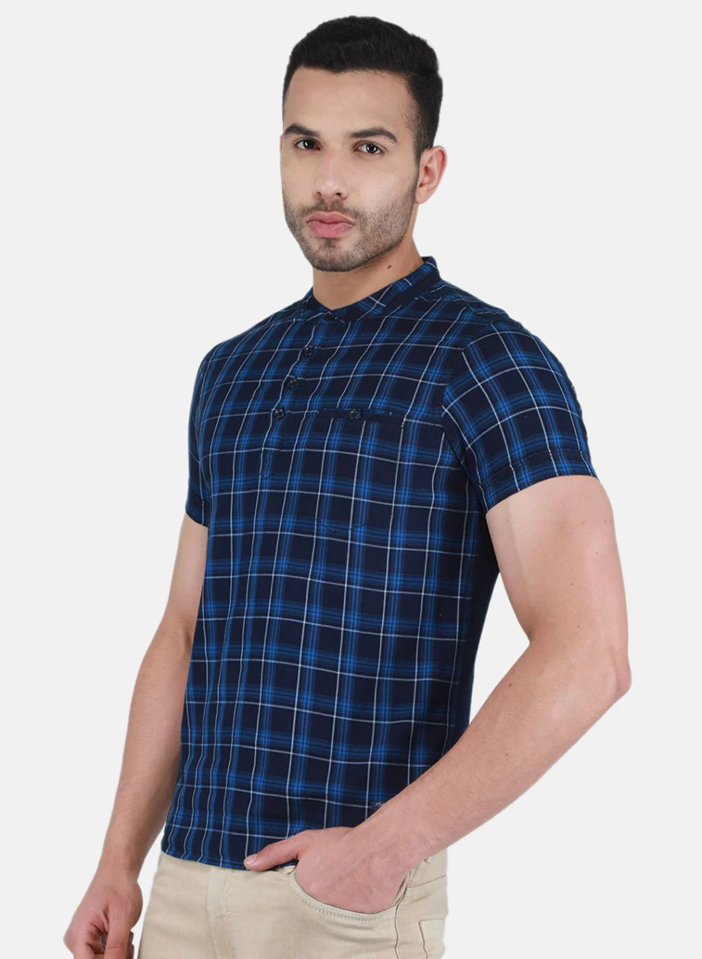 Men NAvy Blue Printed T-Shirt - Image 2