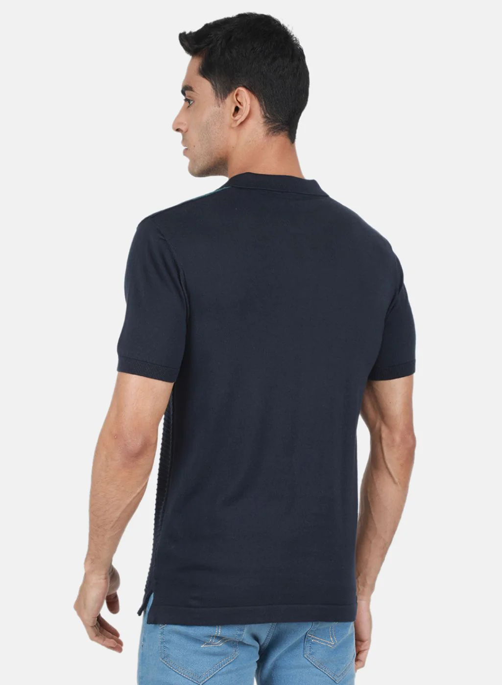 Men NAvy Blue Printed T-Shirt - Image 3