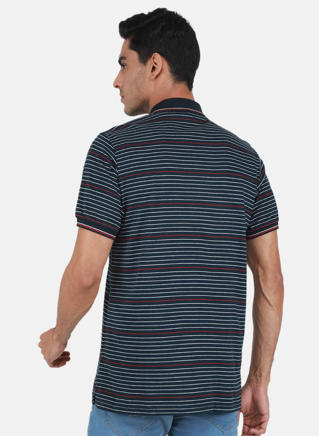 Men NAvy Blue Printed T-Shirt - Image 3