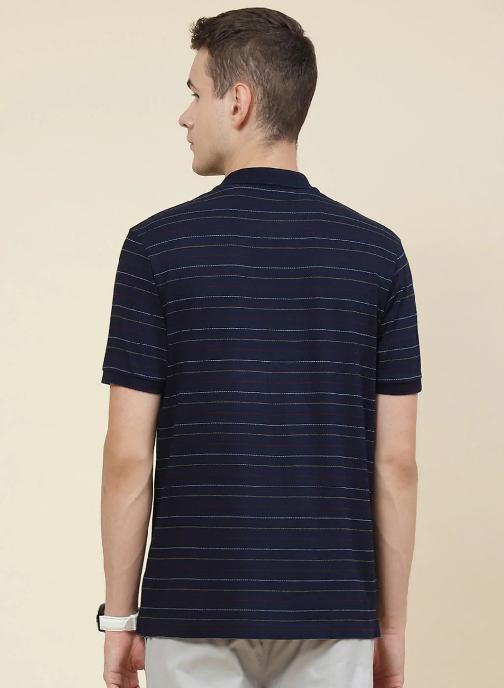 Men NAvy Blue Printed T-Shirt - Image 5