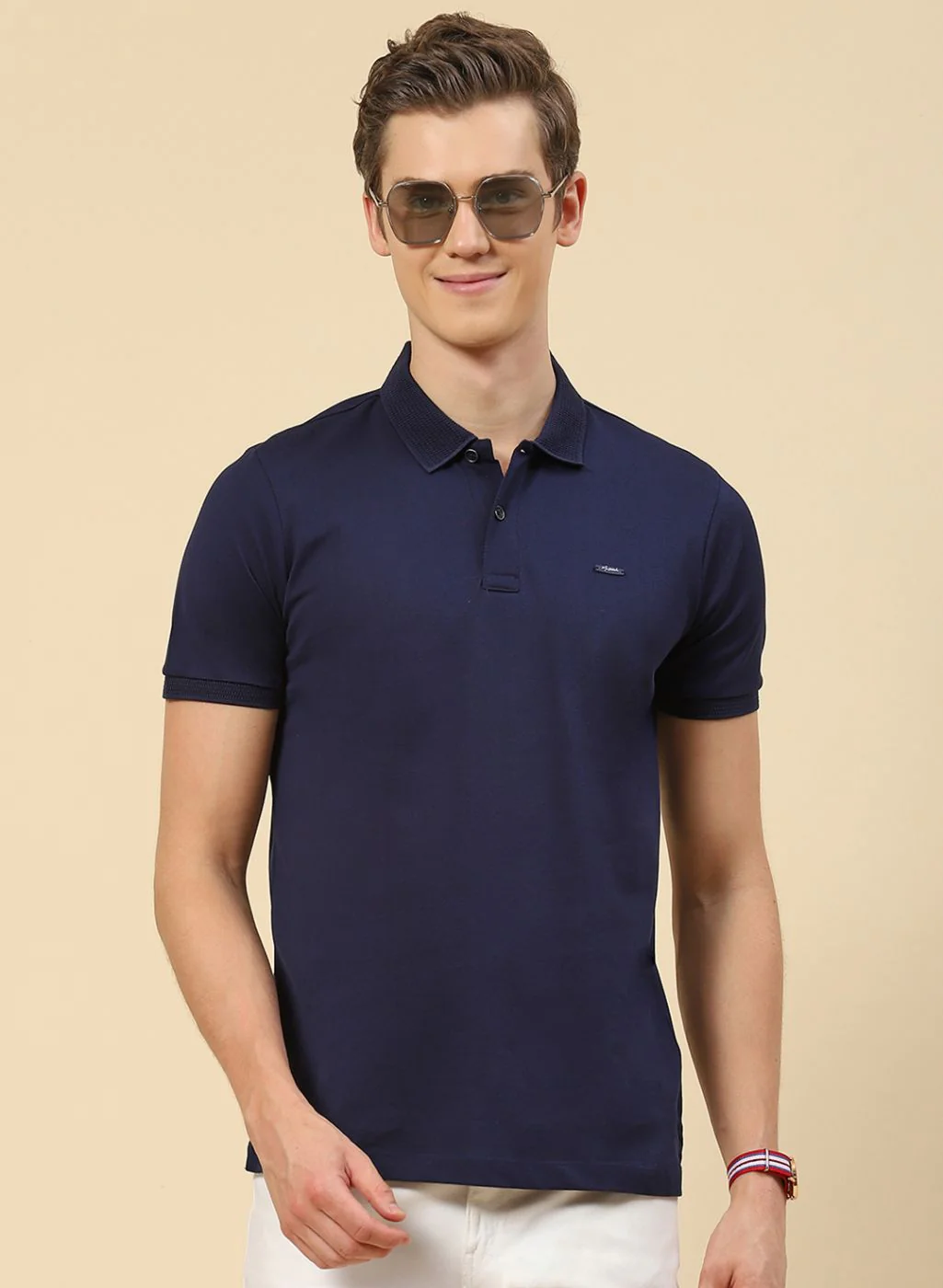 Men NAvy Blue Printed T-Shirt - Image 2