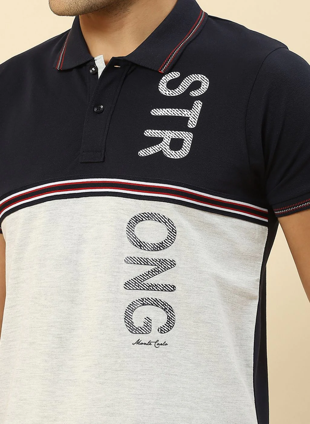 Men NAvy Blue Printed T-Shirt - Image 6