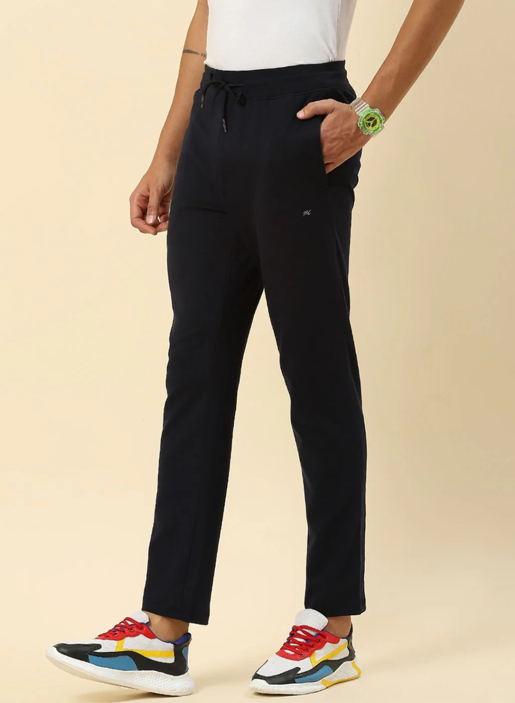 Men Navy Blue Regular Fit Lower - Image 2