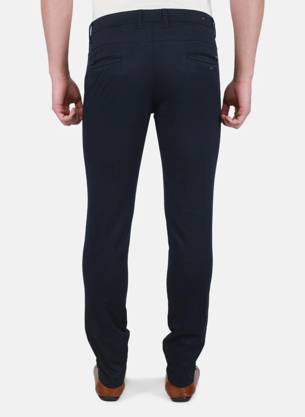 Men NAvy Blue Regular Fit Trouser - Image 3