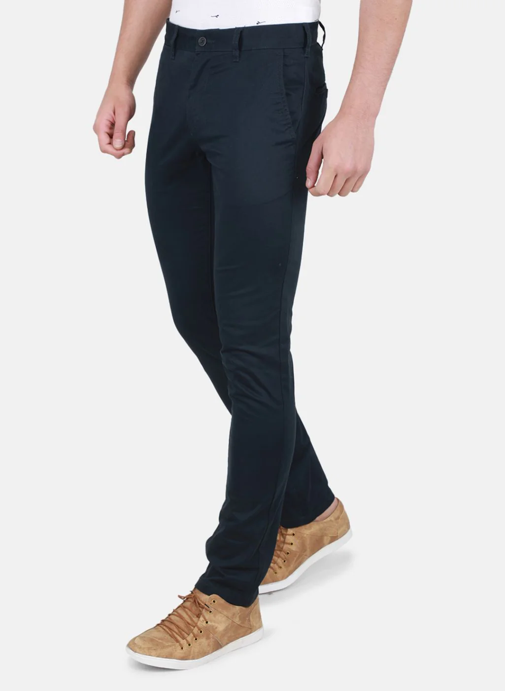 Men NAvy Blue Regular Fit Trouser - Image 2