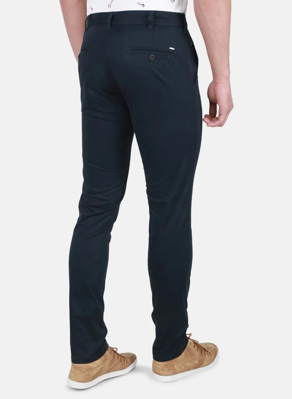 Men NAvy Blue Regular Fit Trouser - Image 3