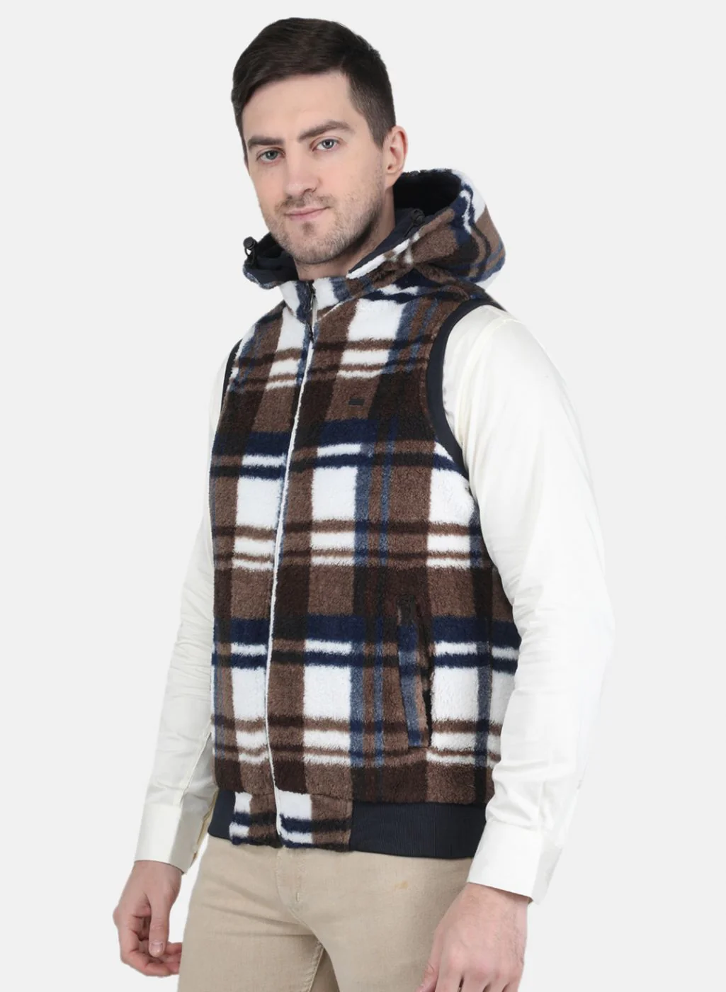 Men NAvy Blue Reversible Solid Jacket - Image 2