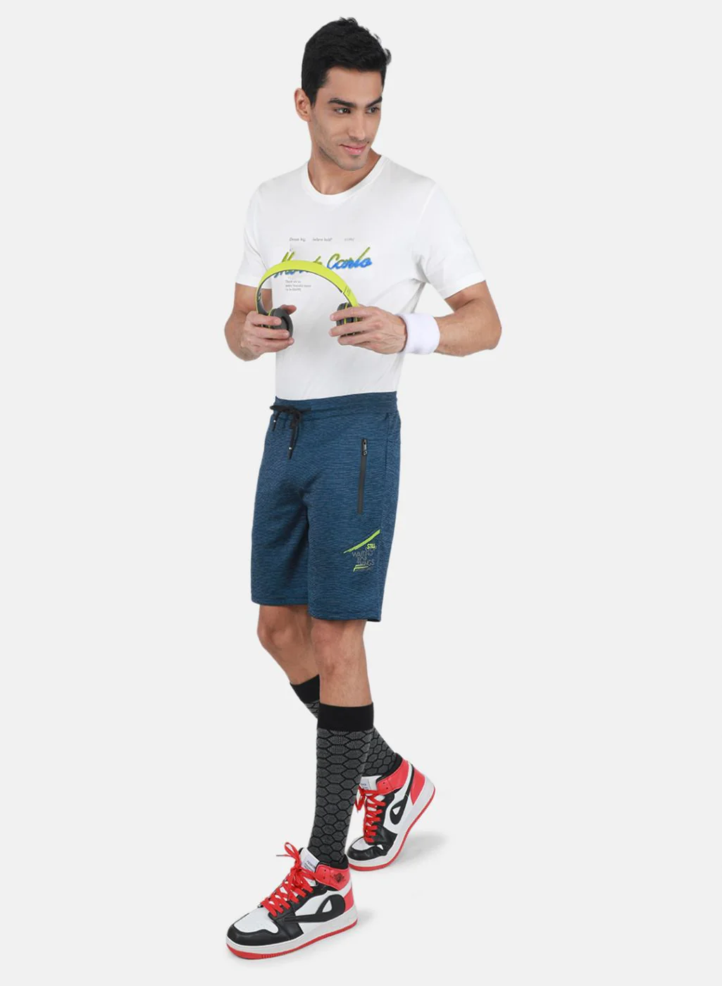 Men NAvy Blue Solid Bermuda - Image 4