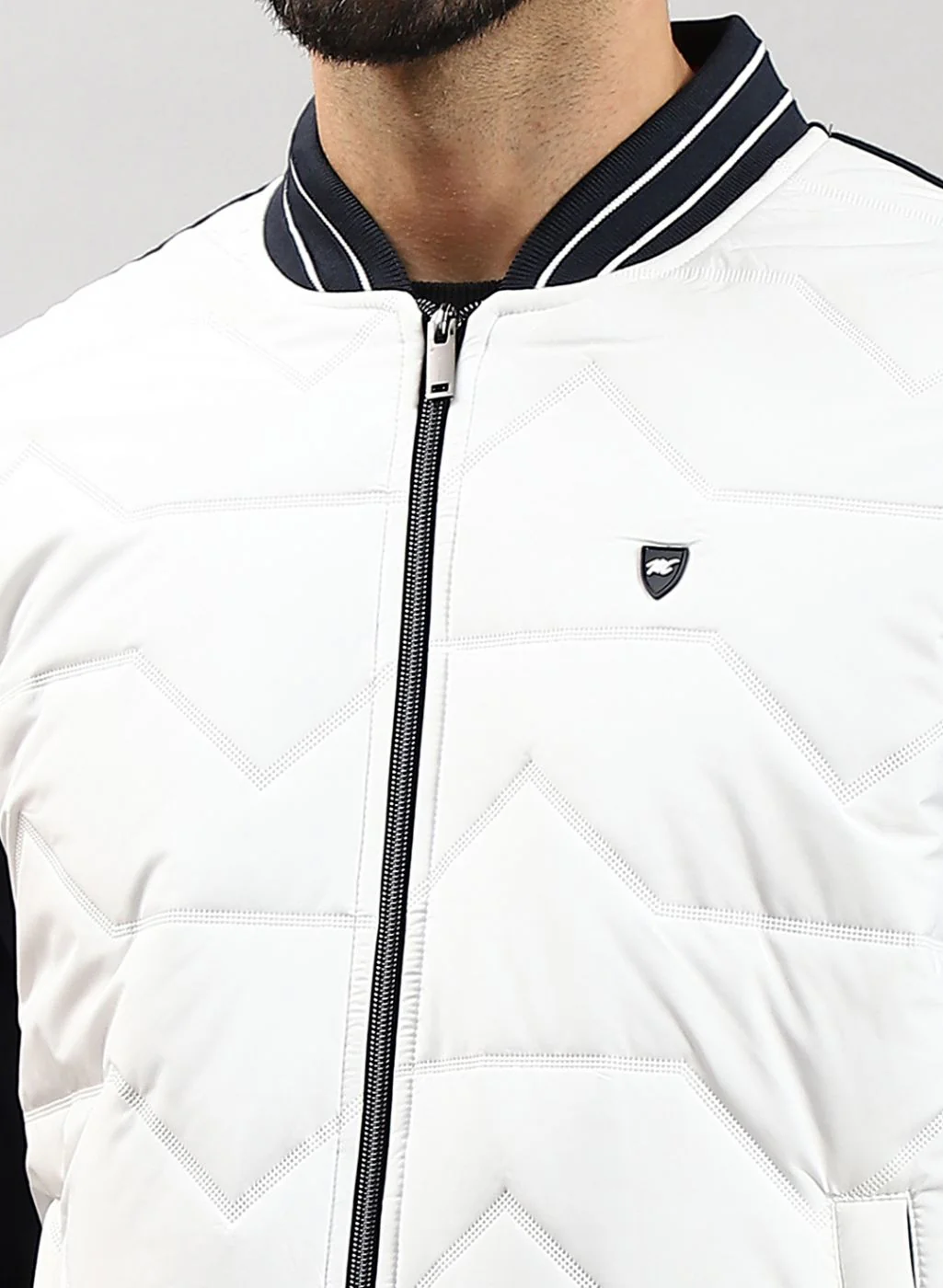 Men NAvy Blue Solid Cotton Blend Jacket - Image 6