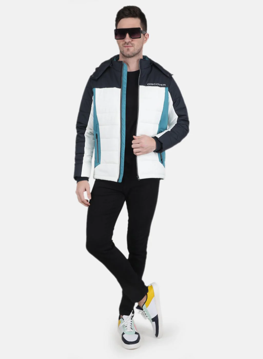 Men NAvy Blue Solid Jacket - Image 2
