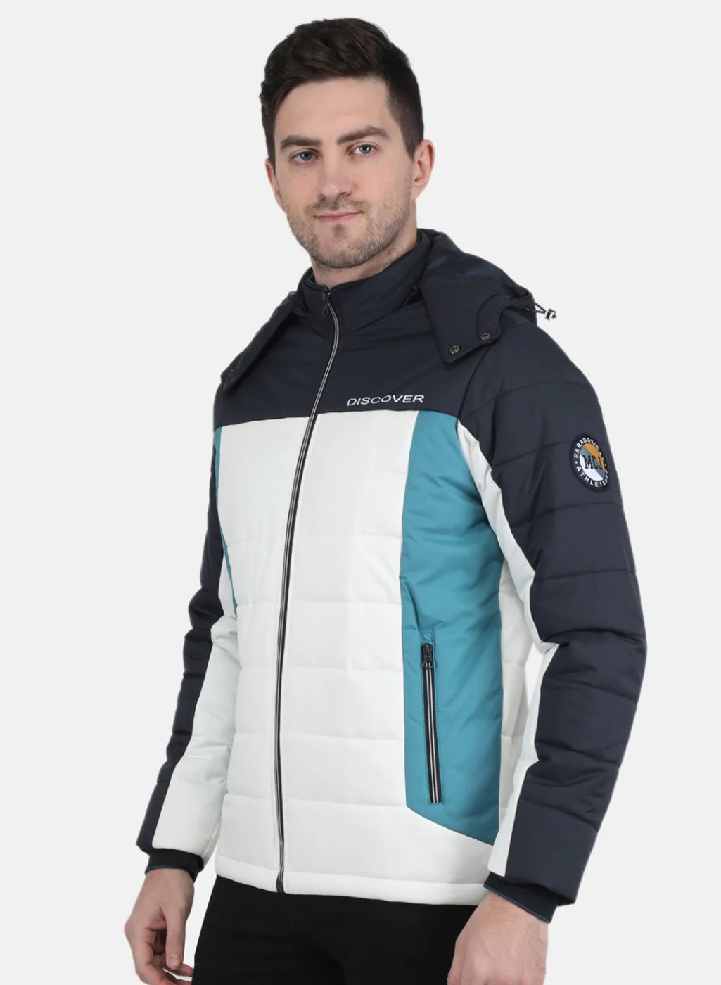 Men NAvy Blue Solid Jacket - Image 3