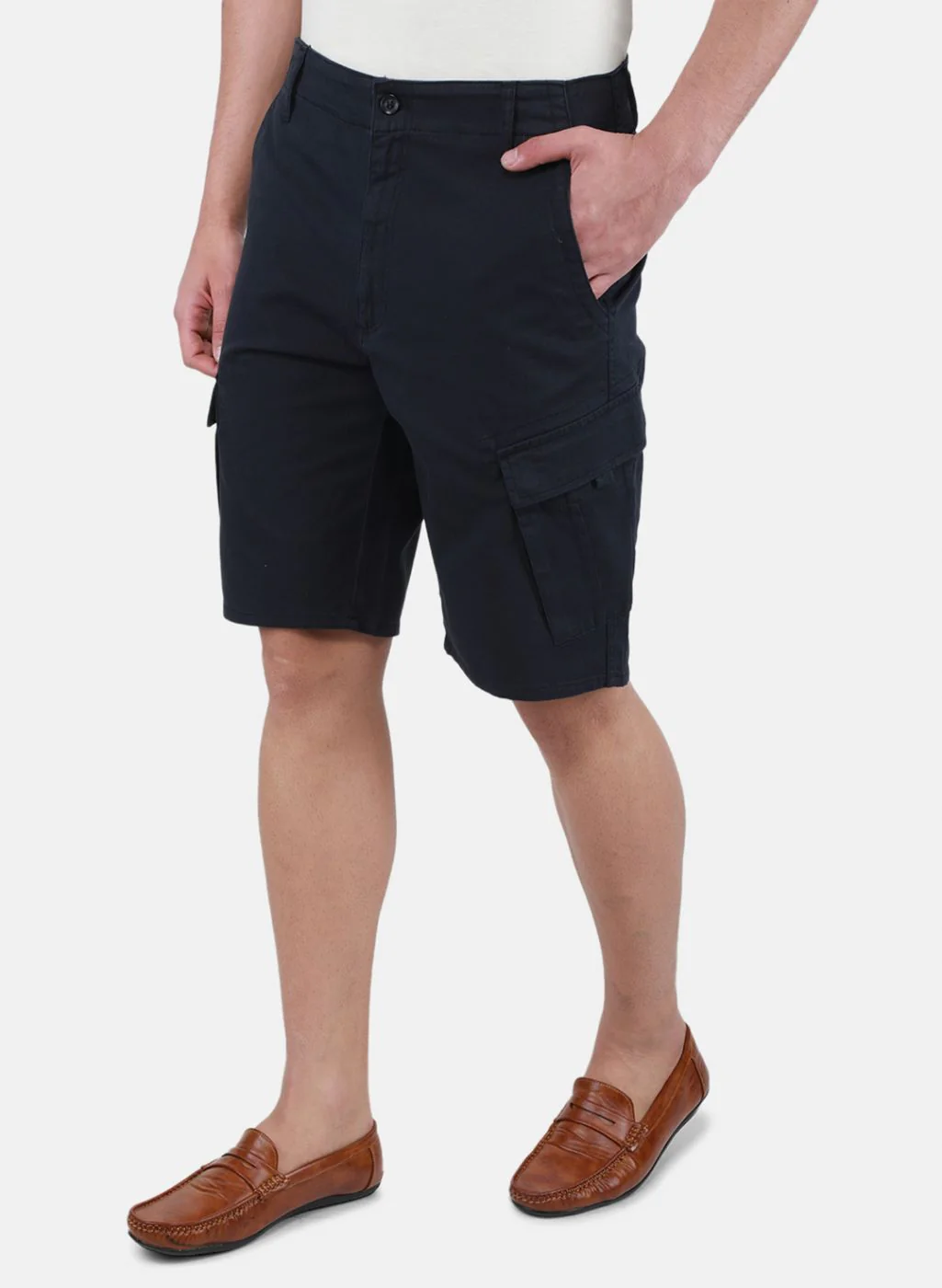 Men NAvy Blue Solid Short - Image 2