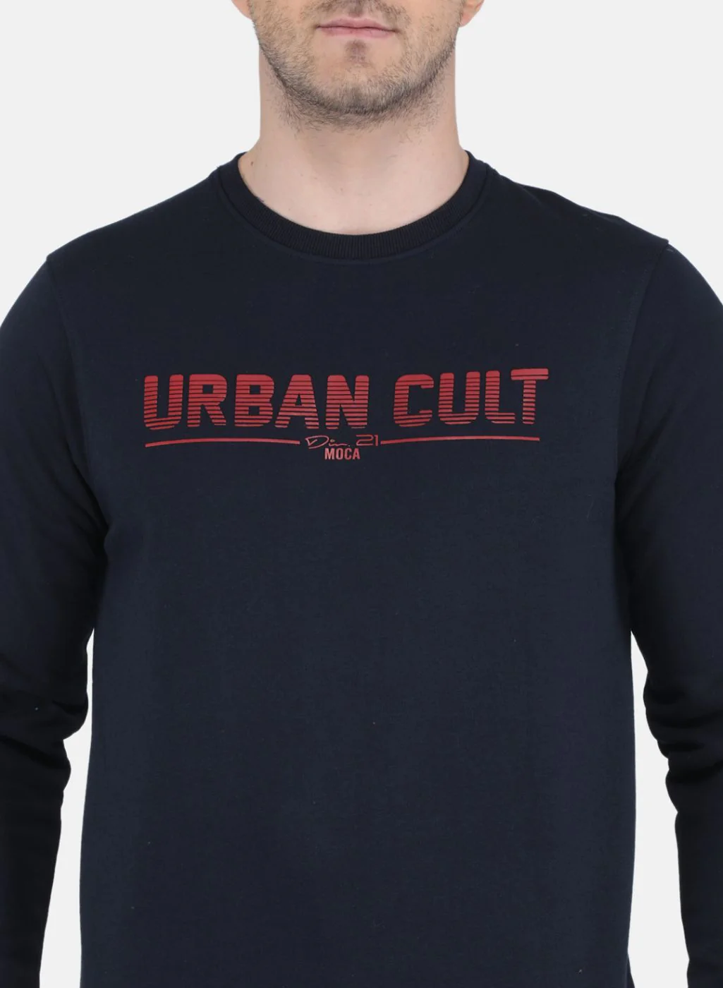 Men NAvy Blue Solid Sweatshirt - Image 5