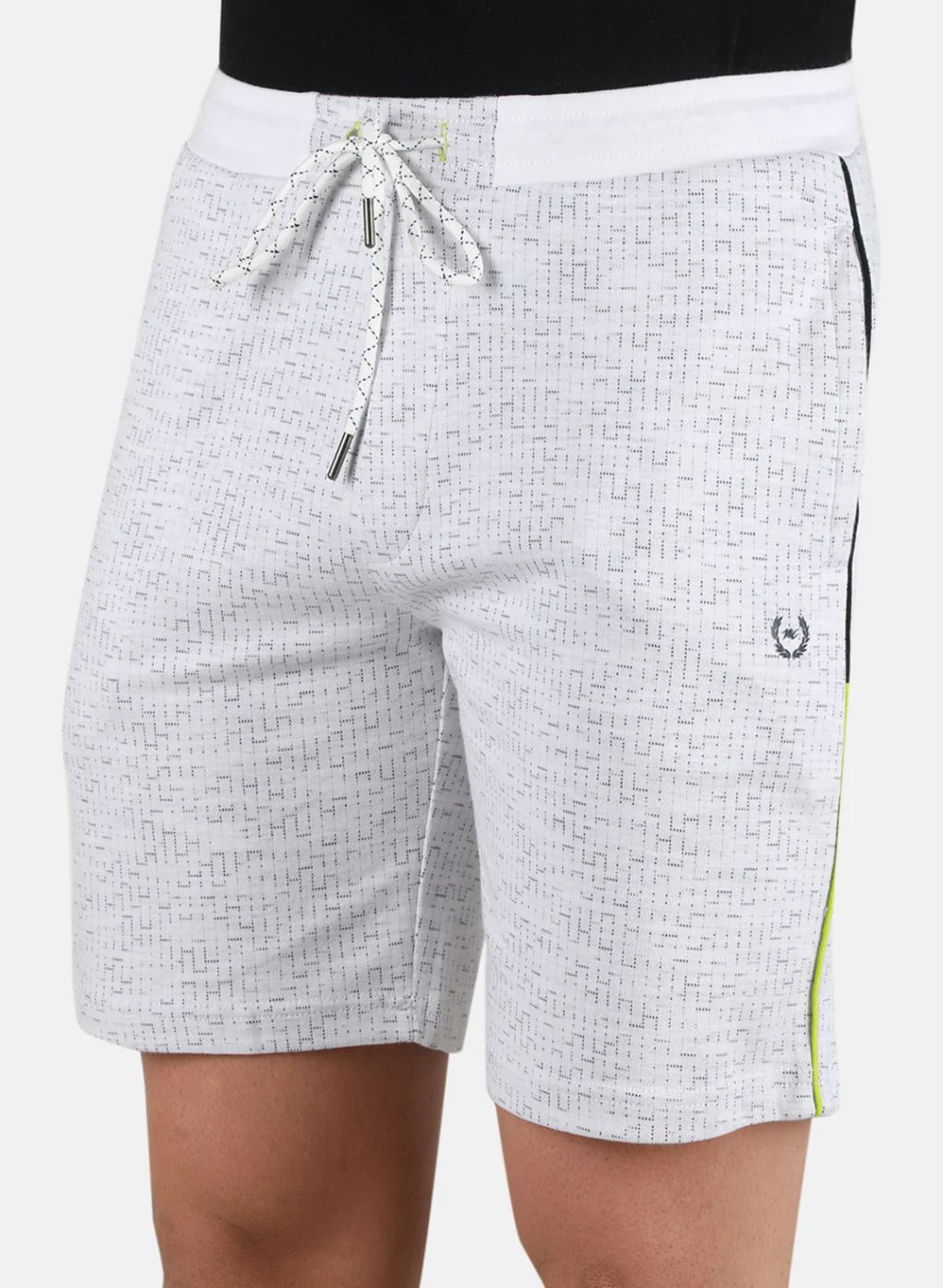 Men Off White Printed Bermuda - Image 5