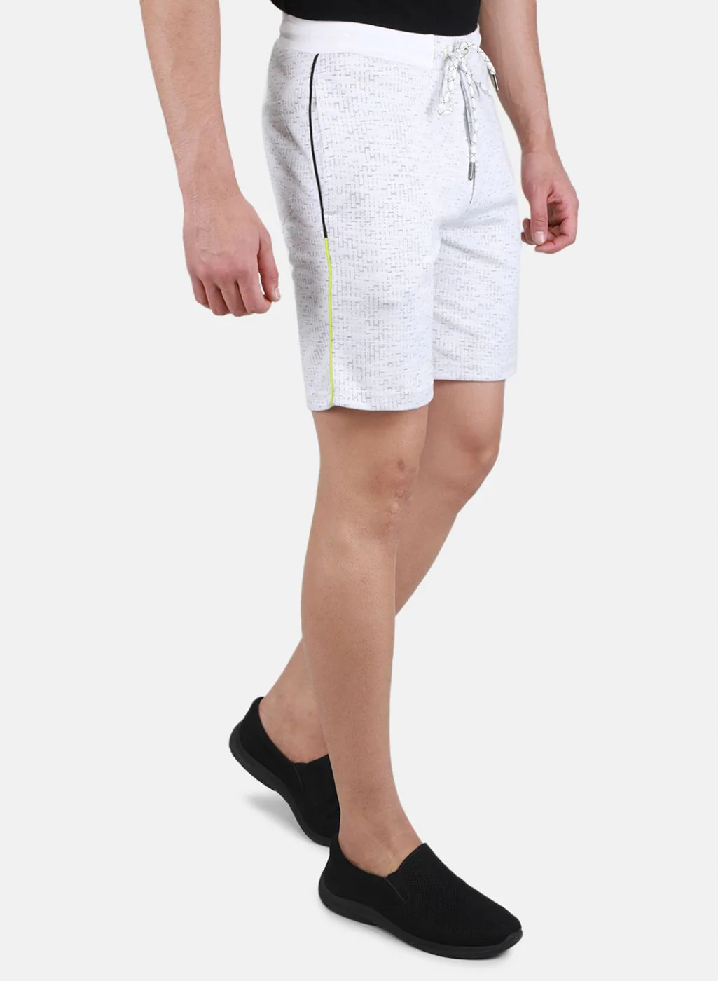 Men Off White Printed Bermuda - Image 6