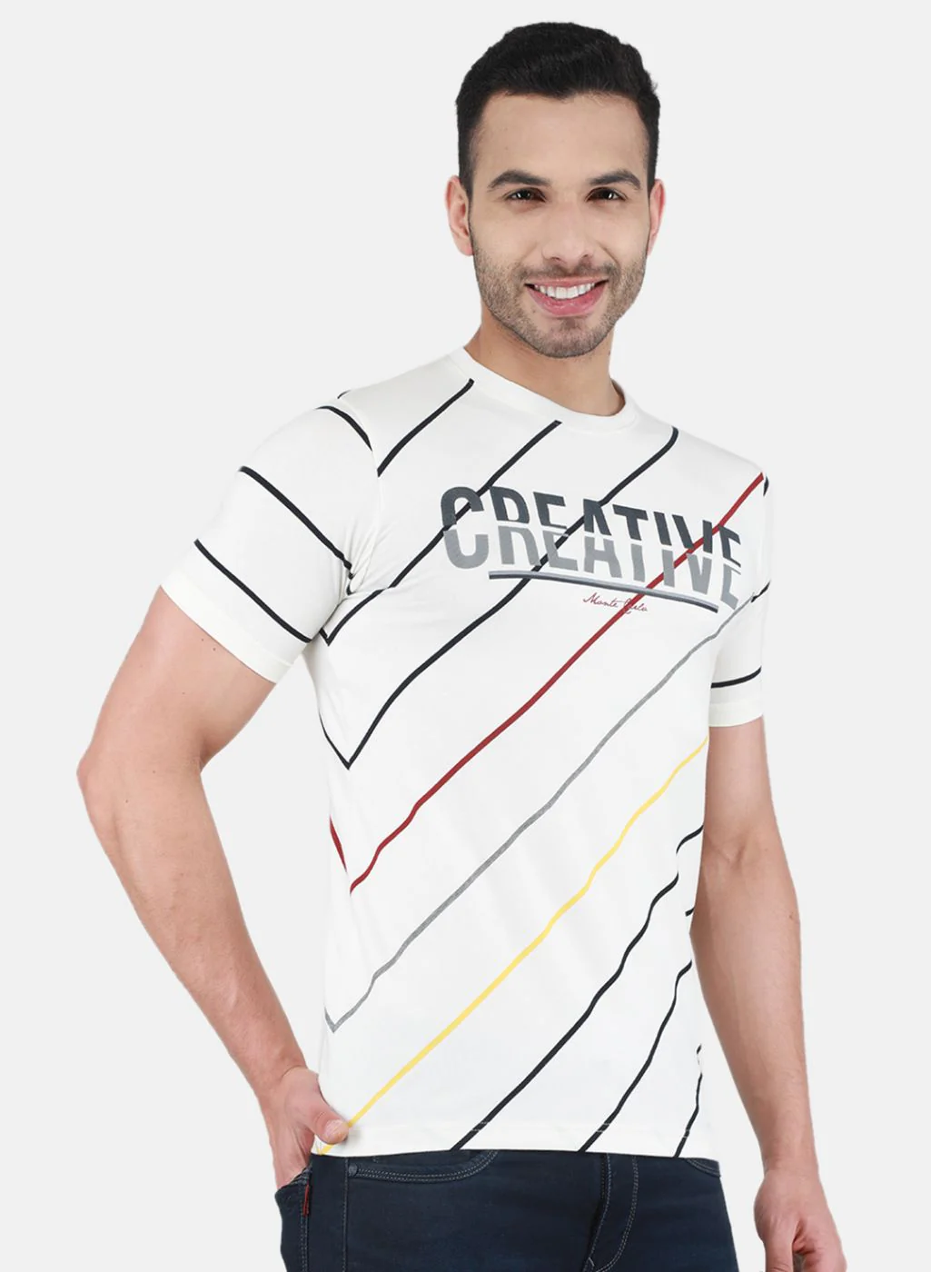 Men Off White Printed T-Shirt - Image 6