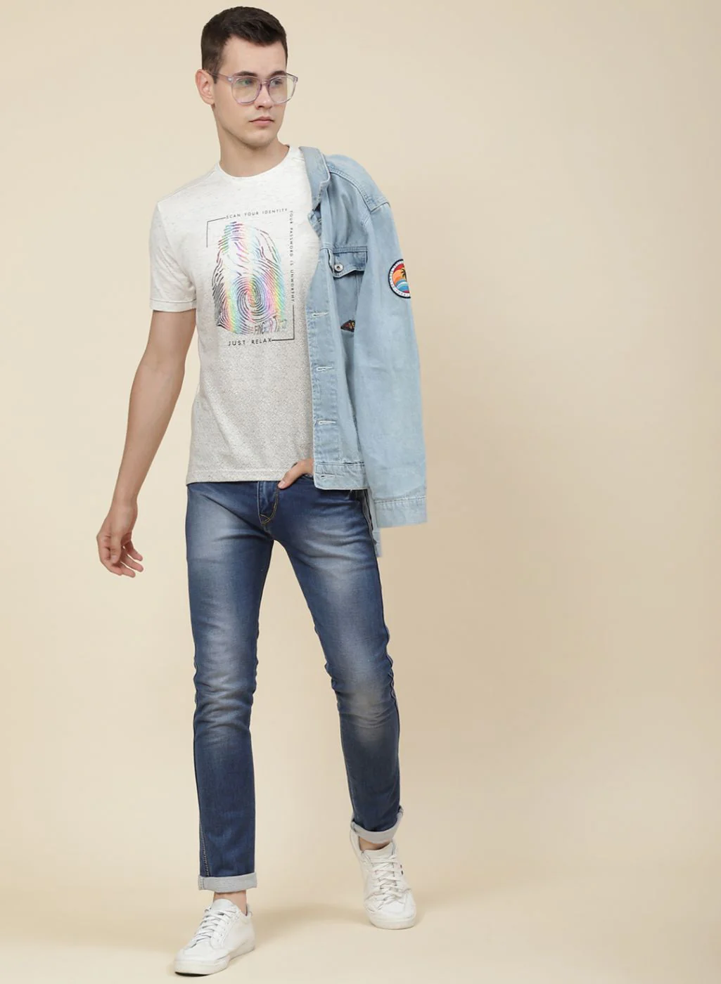 Men Off White Printed T-Shirt - Image 2