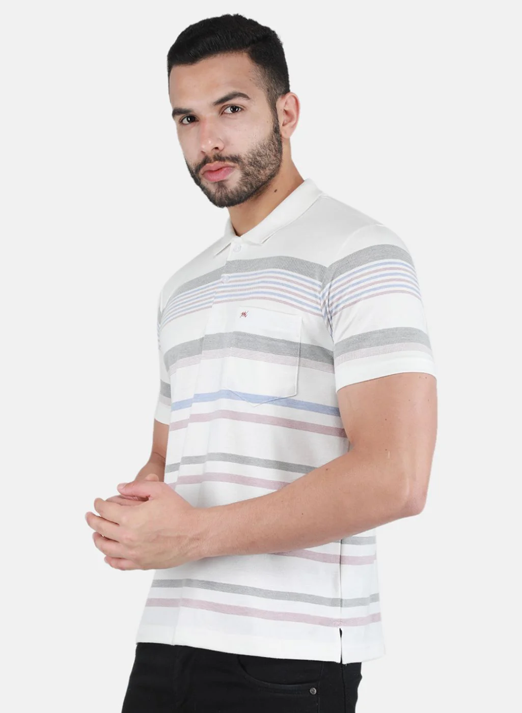 Men Off White & Red Printed T-Shirt - Image 2