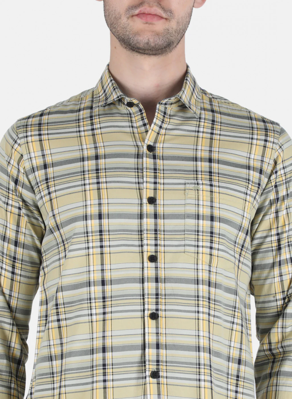 Men Olive Check Shirt - Image 5