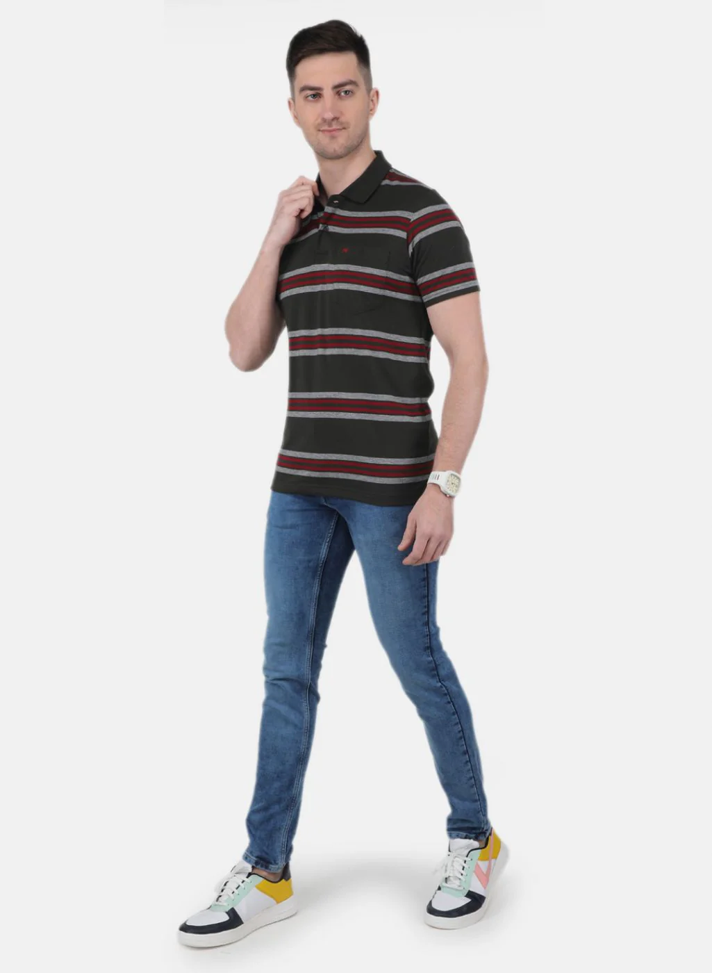 Men Olive Printed T-Shirt - Image 4
