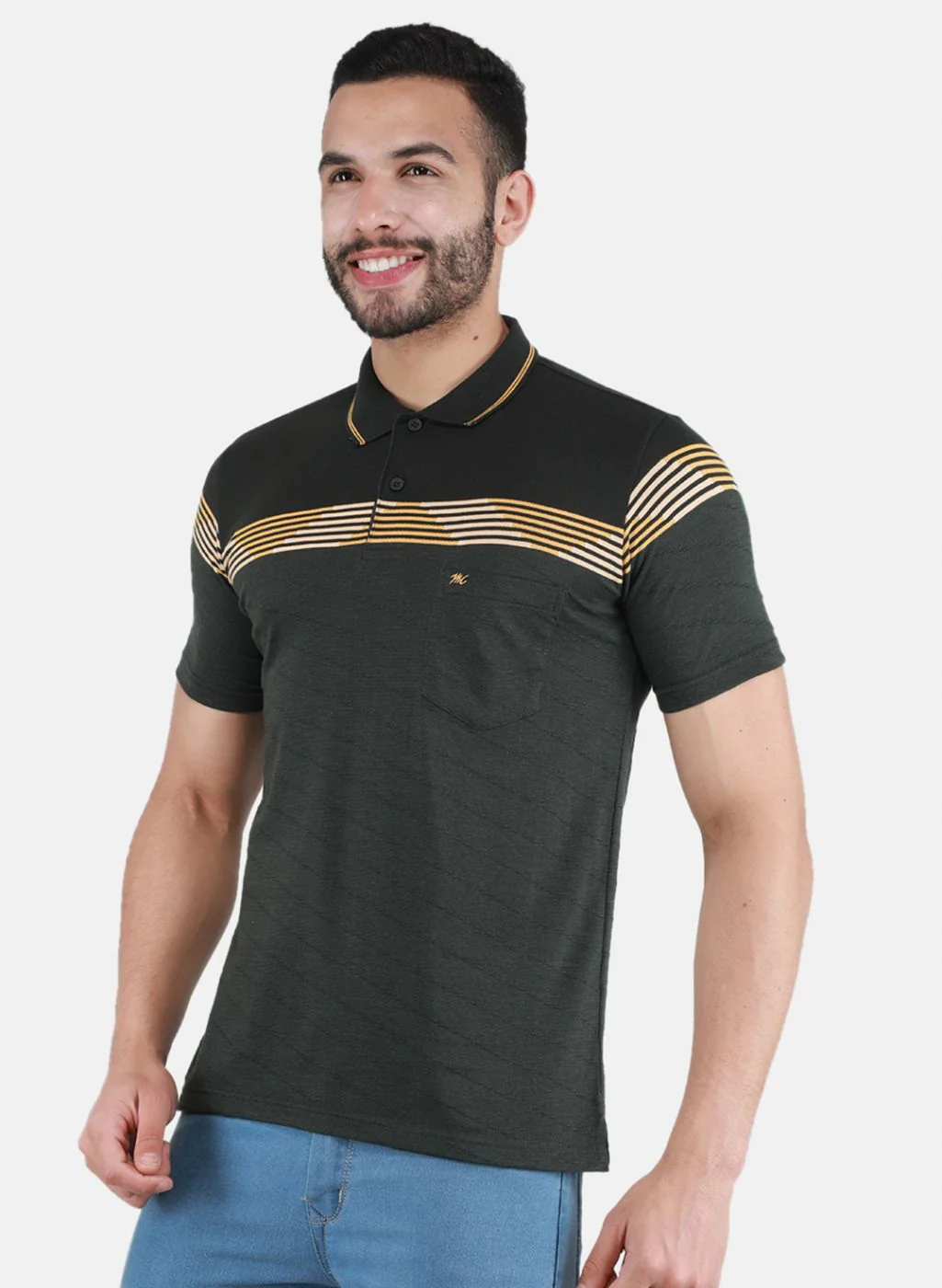 Men Olive Printed T-Shirt - Image 2