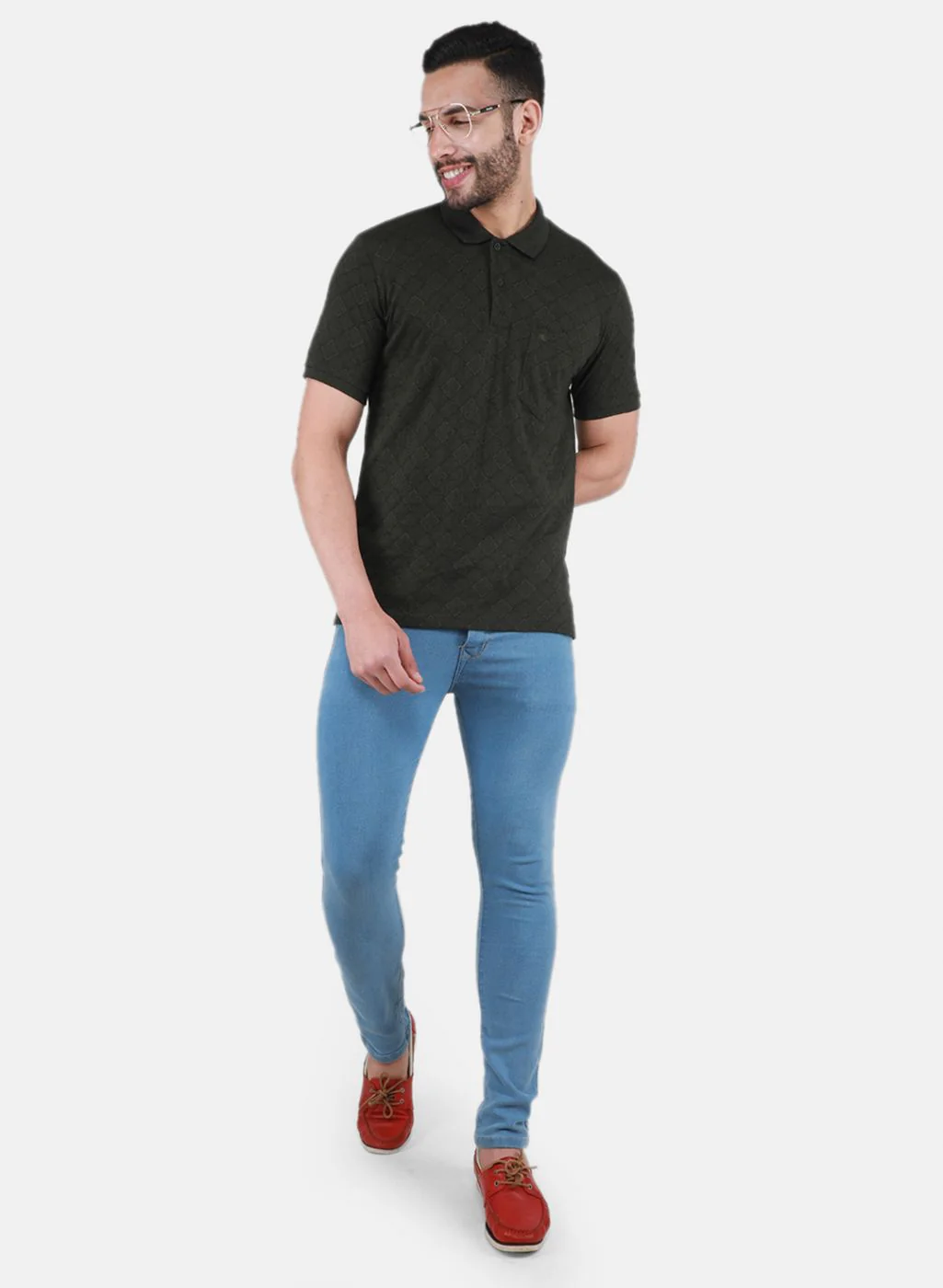 Men Olive Printed T-Shirt - Image 4