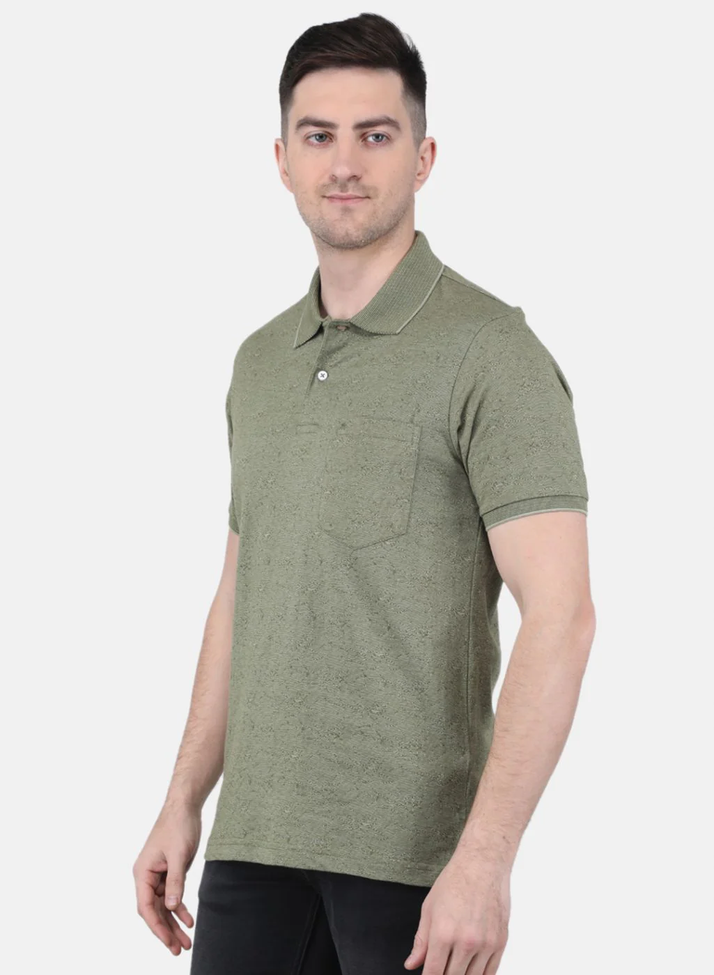 Men Olive Printed T-Shirt - Image 2