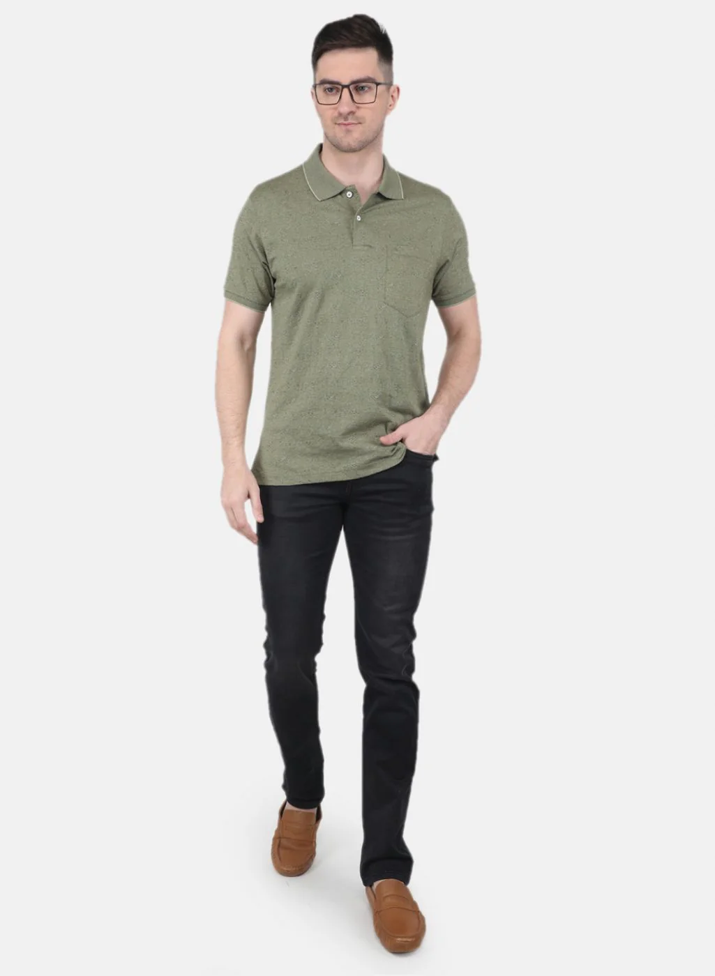 Men Olive Printed T-Shirt - Image 4