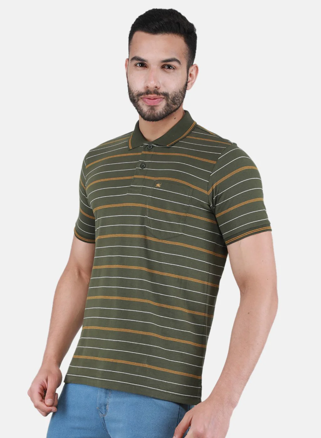Men Olive Printed T-Shirt - Image 2