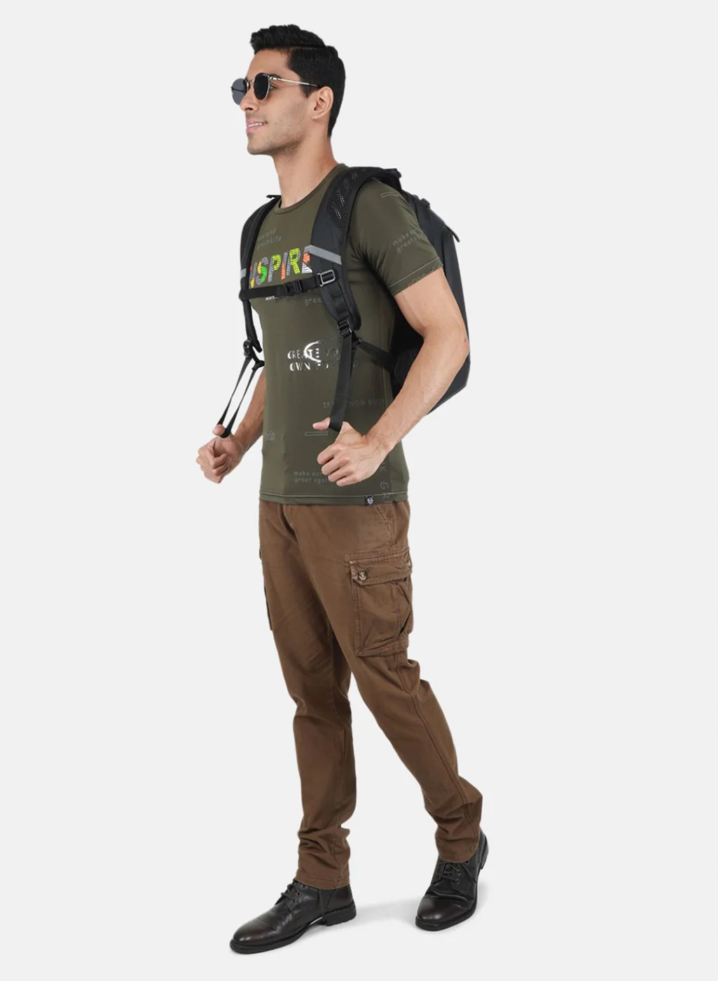Men Olive Printed T-Shirt - Image 4